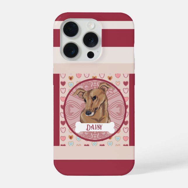 Greyhound Valentine Heart iPhone 11 Pro Case  (Verso)