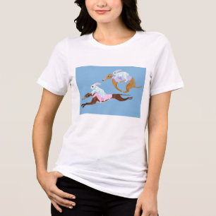 Greyhounds andando em coelhinhos Camiseta