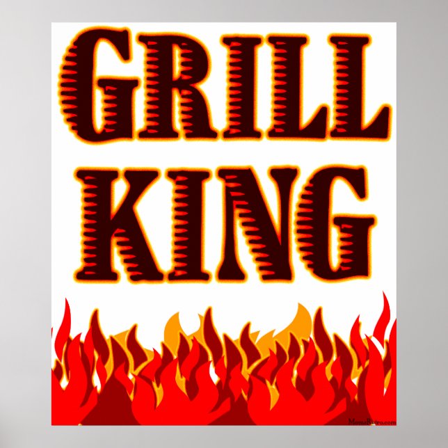 Grill King Red Flames CHURRASCO Say Impressão (Frente)