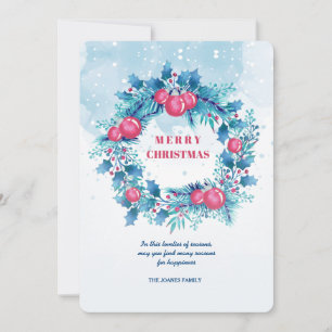 Grinalda azul com o cartão vermelho do feriado das