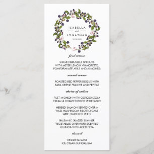 Grinalda de mirtilo   Casamento Menu