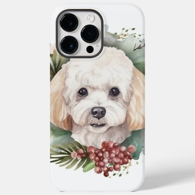 Grinalda de Natal de Poodle Pupila Festiva (Verso)