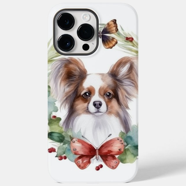 Grinalda de Natal Papillon Cachorro Festivo (Verso)
