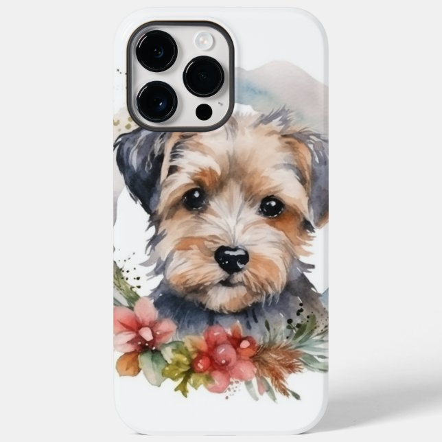 Grinalda de Natal Yorkipoo Cachorro Festivo (Verso)