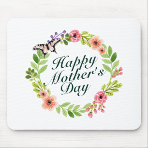 Grinalda floral Mousepad do dia das mães feliz