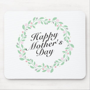Grinalda floral Mousepad do dia das mães feliz