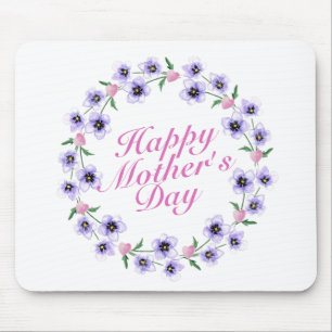 Grinalda floral Mousepad do dia das mães feliz