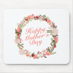 Grinalda floral Mousepad do dia das mães feliz