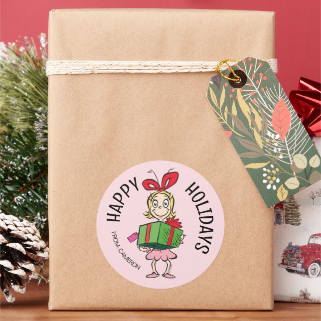 Grinch | Cindy-Lou Quem | Etiqueta de Presente de  (Feriado)
