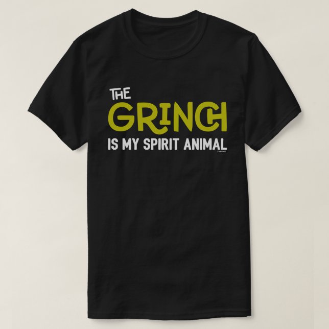 Grinch é meu Animal Espiritual Camiseta Citação (Frente do Design)