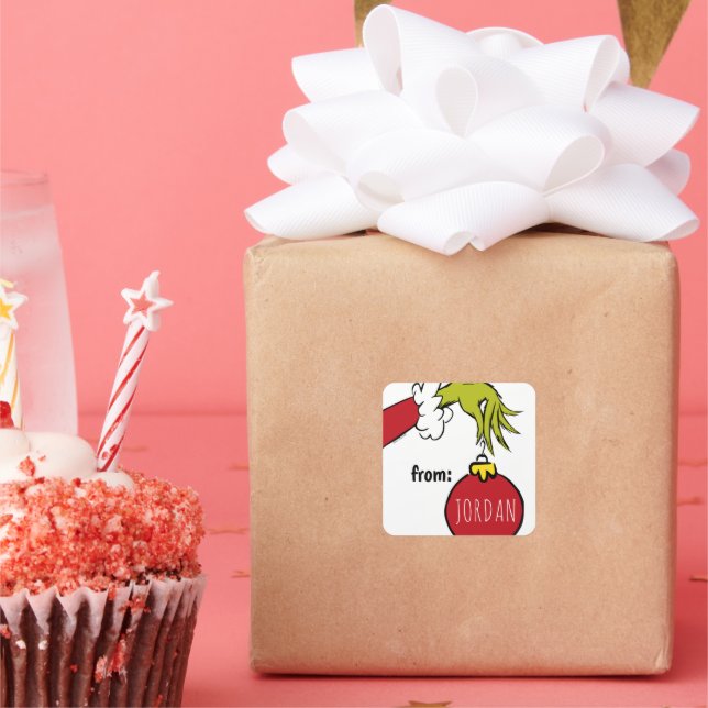 Grinch | Etiqueta de presente de Natal de aniversá (Festa)