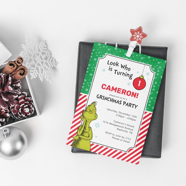 Grinch Vermelho e Verde Floco de Neve Aniversário  (Criador carregado)