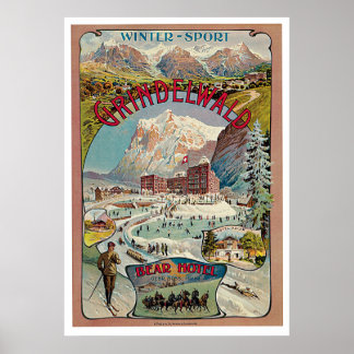 Grindelwald Poster vintage de inverno-Esporte