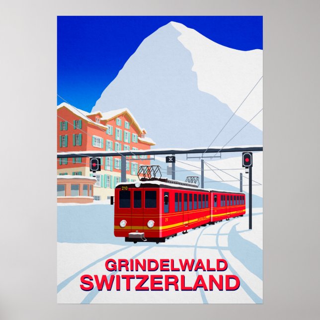 Grindelwald Ski Poster (Frente)