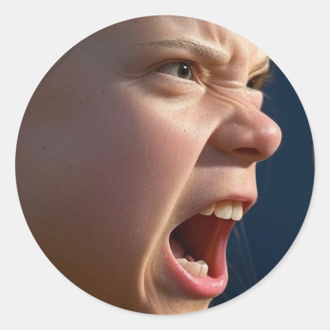 Gritando Garota com adesivos redondos grandes (Frente)