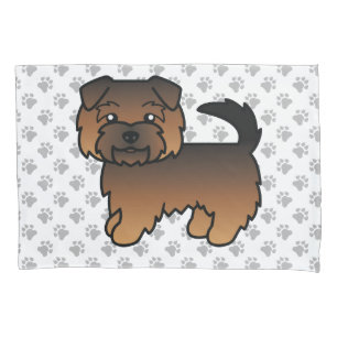 Grizzle Norfolk Terrier Cartoon Cão e patas