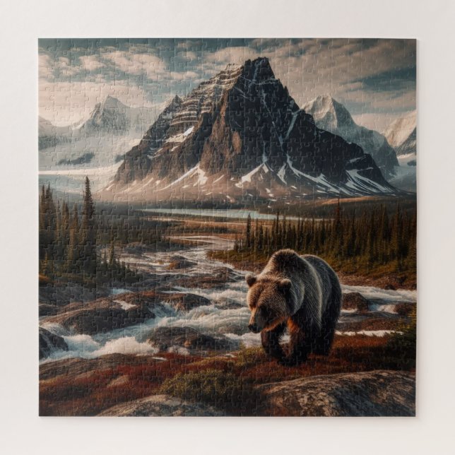 Grizzly maravilhosa na Quebra-cabeça selvagem (Vertical)