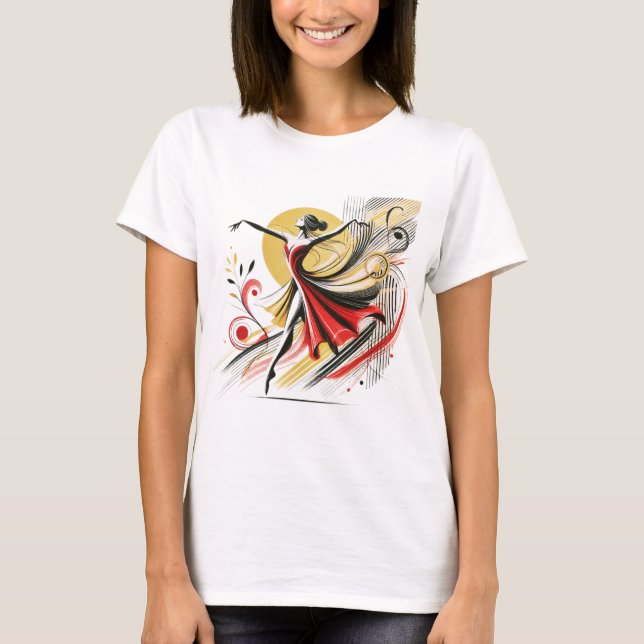 "Groove Girl: Dance & Beats T-Shirt Design" (Frente)