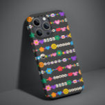 Grooves Good Vibes Amor Sorria Miçangas Retrovisor<br><div class="desc">Groovy Good Vibes Love Smile As Capas de telefone de iPhone retroradas apresentam uma variedade de miçangas de amizade com texto como amor, paz, feliz, sorriso, boas vibrações e acentuadas com flores, borboletas, corações, estrelas, yin e sinais yang em cores brilhantes. Presentes perfeitos para o Natal, aniversário, melhores amigos, irmãs...</div>