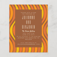 Groovy 70s Wavy Lines Orange Brown Wedding