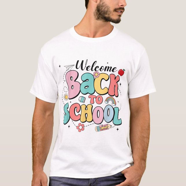 Groovy Bem-Vindo À Professora De Camisas Da Escola (Frente)