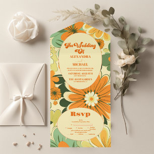 Groovy Boho Retro Casamento Floral