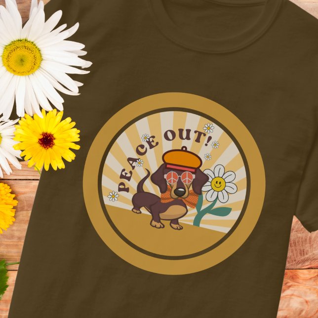 Groovy Dachshund | T-Shirt de Saída de Paz (Criador carregado)