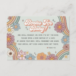 groovy floral 70s livros para convite para bebês