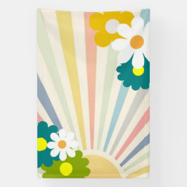 Groovy, floral, retrô, hippie, boho, faixa