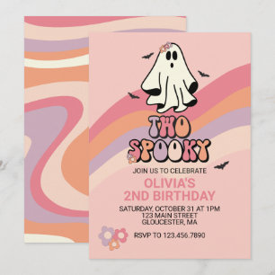 Groovy Ghost Dois Spooky Halloween Convite de Aniv