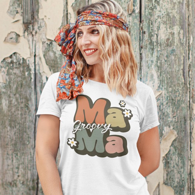 Groovy Mama Retro Womens T-Shirt (Criador carregado)
