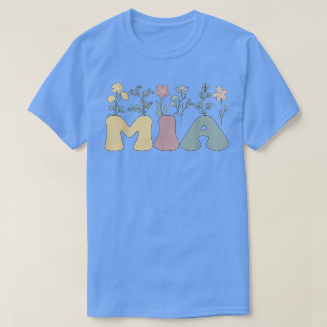 Groovy Mia Avó Flores Mia Avó T-Shirt (Frente do Design)