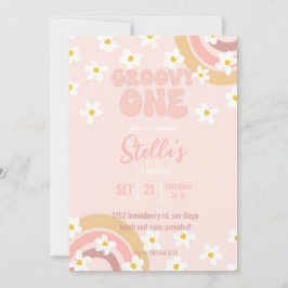 Groovy One Daisy Convite de festas