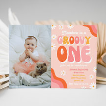 Groovy One First Birthday Convite | |Groovy One