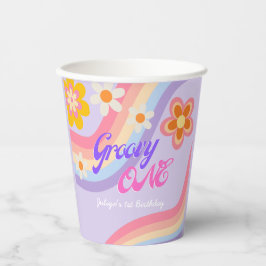 Groovy One Retro Rainbow primeiro aniversario