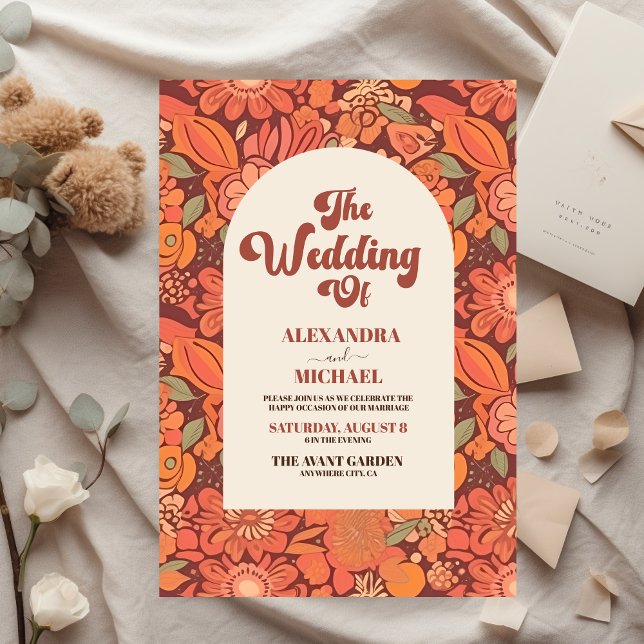 Groovy Retro 70s Floral Wedding (Criador carregado)