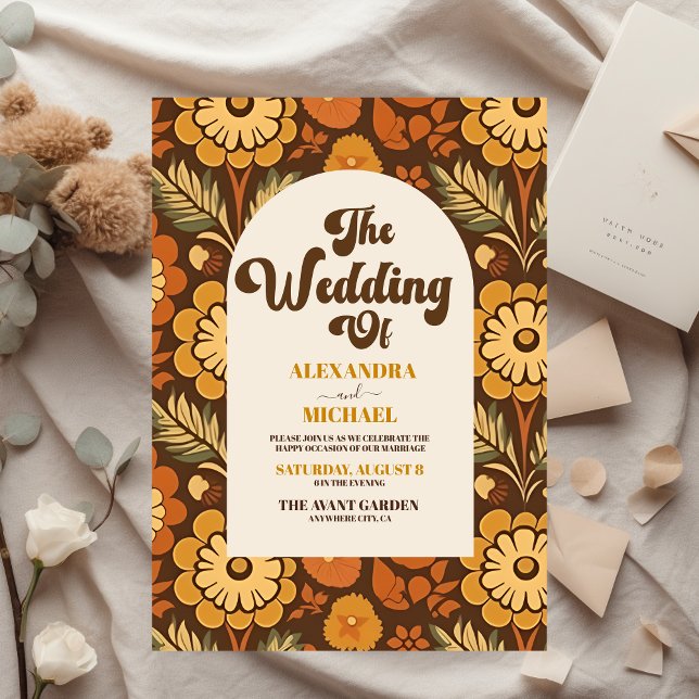 Groovy Retro 70s Floral Wedding (Criador carregado)