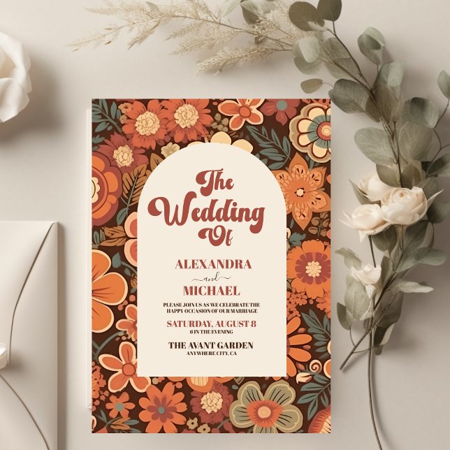 Groovy Retro 70s Floral Wedding (Criador carregado)