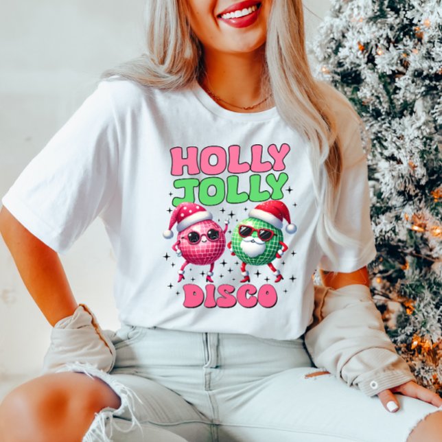 Groovy Retro Christmas Disco T-Shirt (Criador carregado)