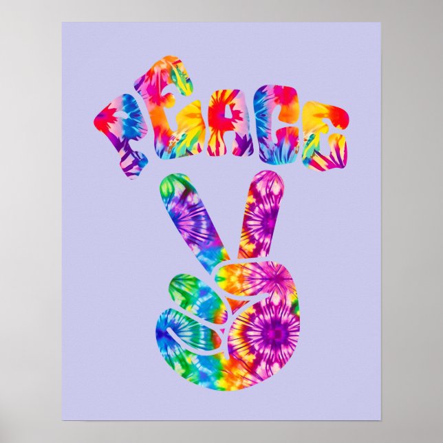 Groovy Retro Peace Sign Poster (Frente)