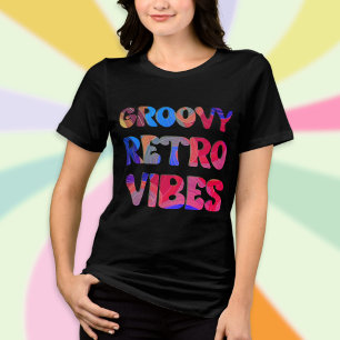 Groovy Retro Vibes Coloridos Camisa Estética 70s