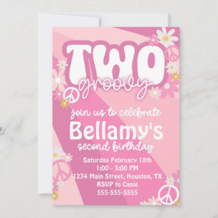 Groovy Second Convite de aniversário