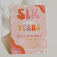 Groovy Seis Convite de Aniversário | Convite Groov