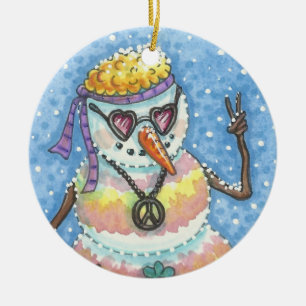 Groovy Snowman PEACE NO ENFEITES DE NATAL DA TERRA