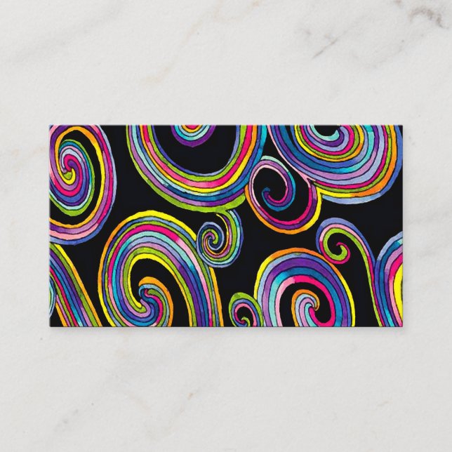 Groovy Swirls ~ Cartão de visita (Frente)