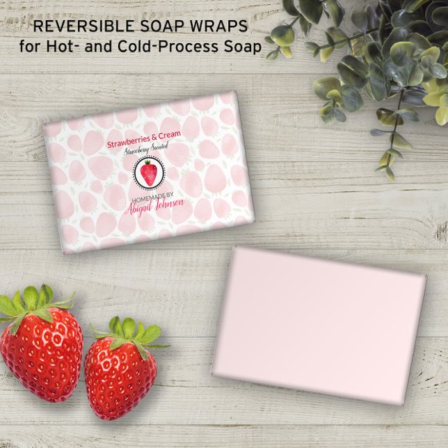 Groselhas Cachorro 🍓 Sabão Papel 🧼 (Cute Watercolor Strawberries 🍓 Soap Wrap Paper 🧼 | Customize Live On Screen Now!
)