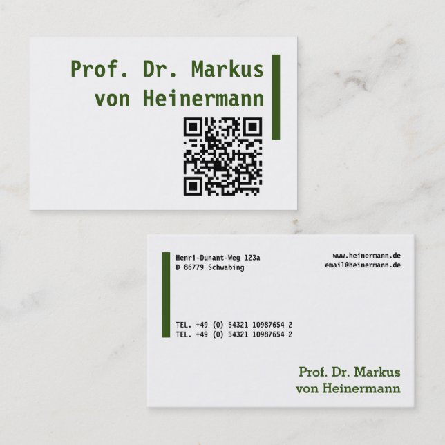 Große Visitenkarten Cartão de visita (Frente/Verso)