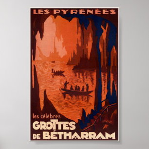 Grottes de Bétharram França Poster vintage 1910