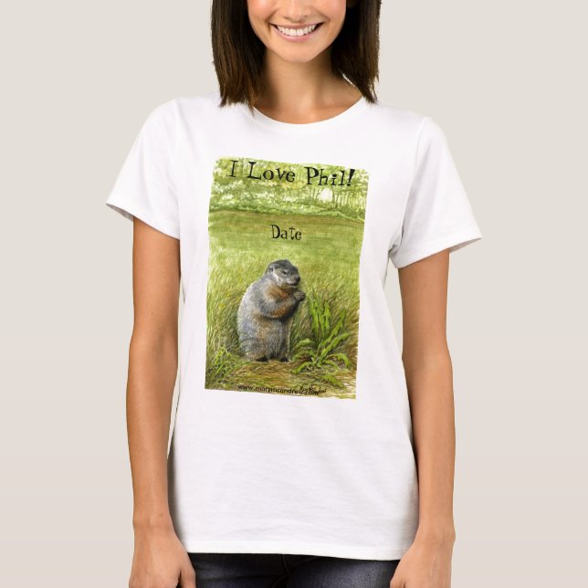 Groundhog Day "I Love Phil", longa manga T-Shirt (Frente)