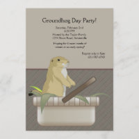 Groundhog em um convite de festas da cesta